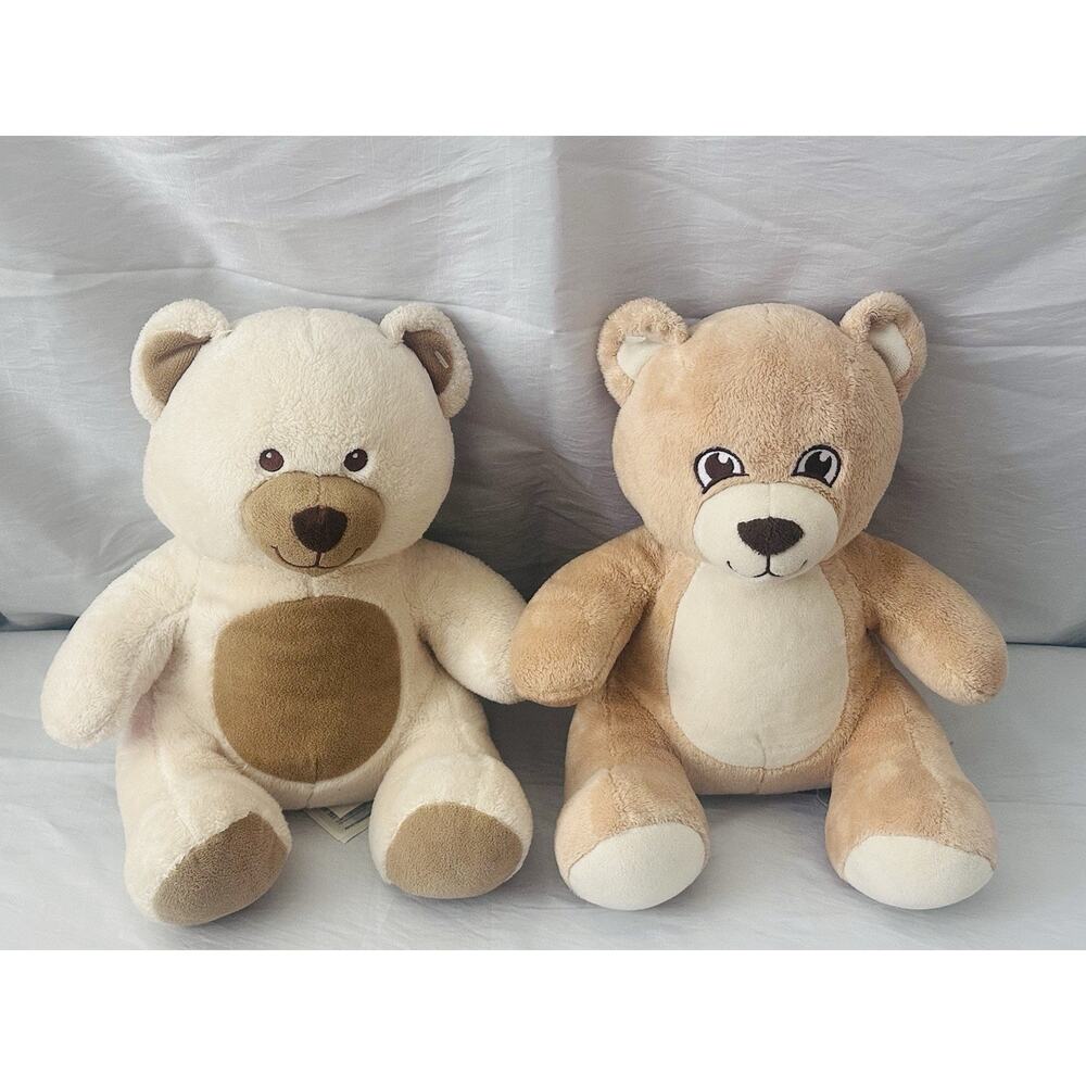 Build a Bear Velvet Hugs Plush Teddy Asthma Allergy Infant Safe Lot Of 2